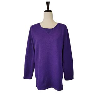Denim & Co. Purple Tunic Length Sweatshirt Size M